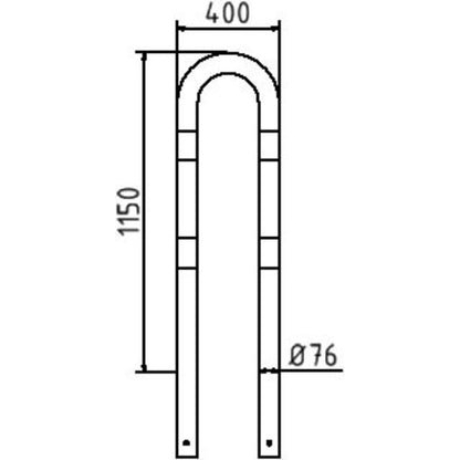 Rammschutzbügel Stahlrohr Ø 76 x 2,6 mm
