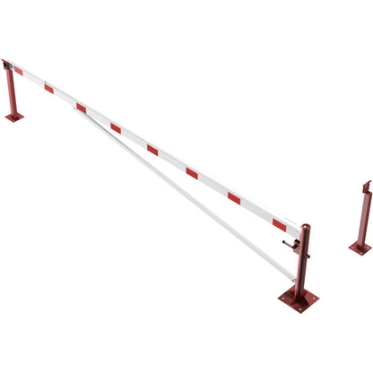Drehschranke mit Auflagepfosten und Seilzugverstärkung