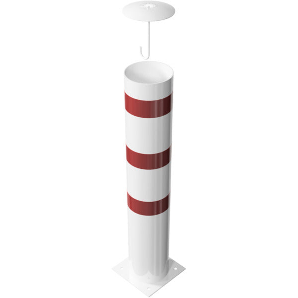 Absperrpoller Stahlrohr Ø 273 x 5 mm ortsfest für Dübelbefestigung