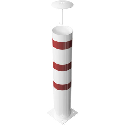 Absperrpoller Stahlrohr Ø 273 x 5 mm ortsfest für Dübelbefestigung
