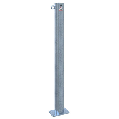 Absperrpfosten Stahlrohr Ø 76 x 2,6 mm ortsfest für Dübelbefestigung