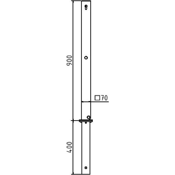 Edelstahlpfosten 70 x 70 mm