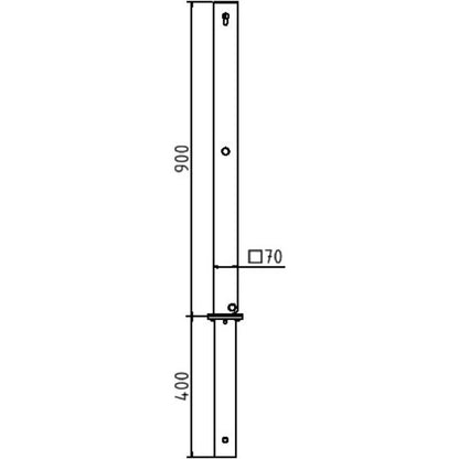 Edelstahlpfosten 70 x 70 mm