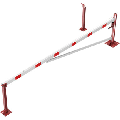 Drehschranke mit Auflagepfosten und Seilzugverstärkung