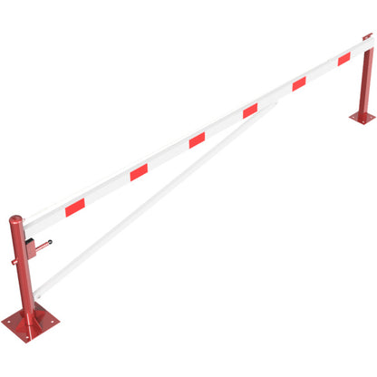 Drehschranke mit Auflagepfosten und Seilzugverstärkung