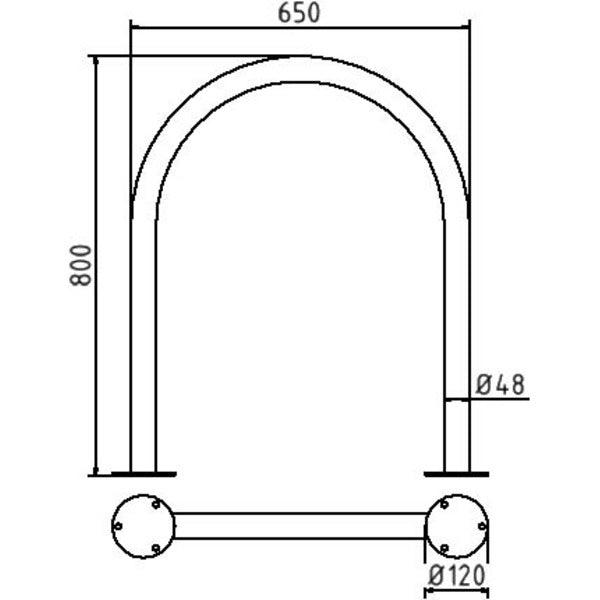 Edelstahlrundbügel Ø 48 mm