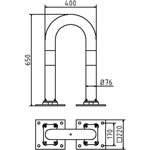 Rammschutzbügel Stahlrohr Ø 76 x 2,6 mm neigbar