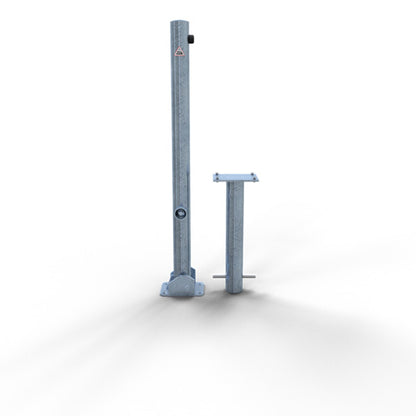Absperrpfosten Stahlrohr Ø 60 x 2,5 mm umlegbar mit Dreikantverschluss