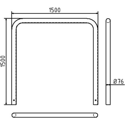Abweisebügel Ø 76 x 2,6 mm ohne Querholm zum Einbetonieren