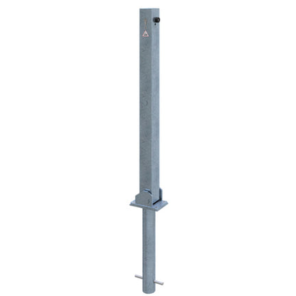 Absperrpfosten 70 x 70 mm umlegbar mit Profilzylinderschloss