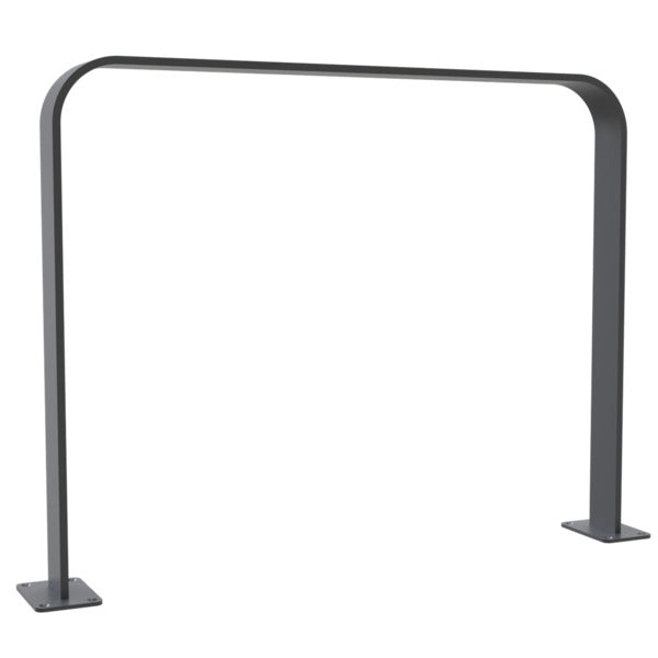 Anlehnbügel aus Flachstahl 80 x 12 mm in gebogener Ausführung