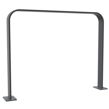 Anlehnbügel aus Flachstahl 80 x 12 mm in gebogener Ausführung