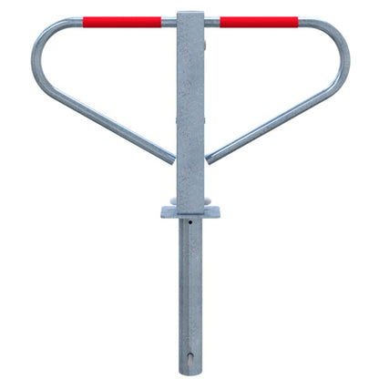 Parkplatzsperre umlegbar mit Dreikantverschluss selbsteinrastende Verriegelung