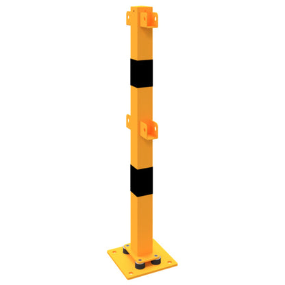 Standpfosten aus 70 x 70 mm Stahlrohr zum aufdübeln neigbar