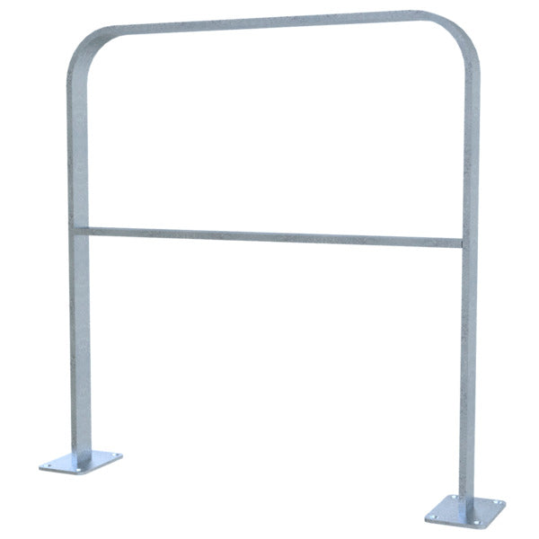 Anlehnbügel aus Flachstahl 50 x 12 mm in gebogener Ausführung