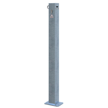 Absperrkettenpfosten 70 x 70 mm Schließmechanik mit Profilzylinderschloss