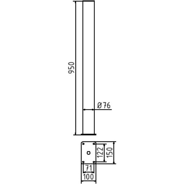 Absperr-Stilpfosten Serie 4074B Ø 76 mm
