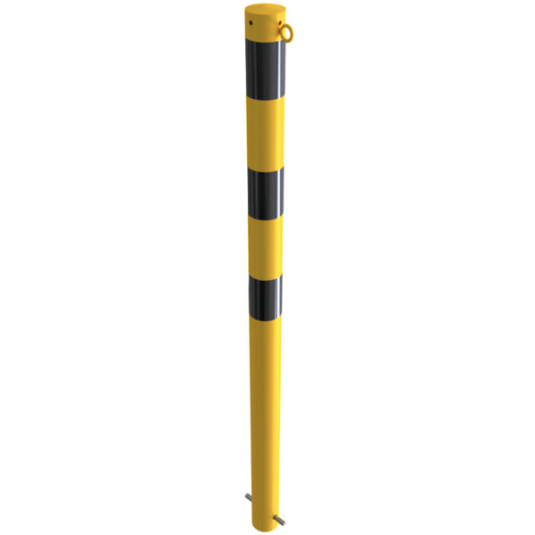 Absperrpfosten Stahlrohr Ø 76 x 2,6 mm gelb / schwarz