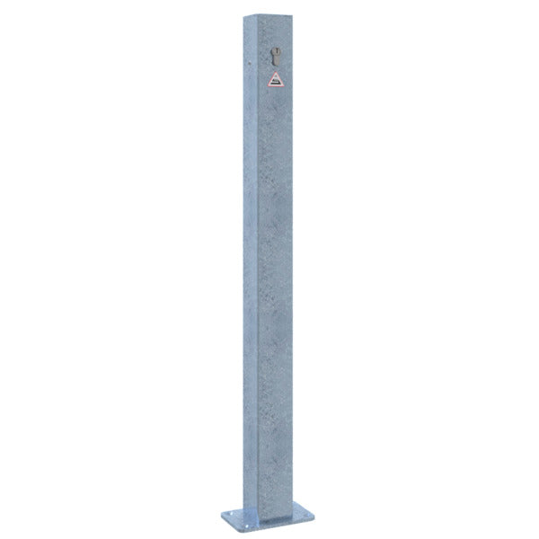 Absperrkettenpfosten 70 x 70 mm Schließmechanik mit Profilzylinderschloss