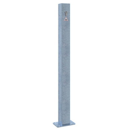 Absperrkettenpfosten 70 x 70 mm Schließmechanik mit Profilzylinderschloss
