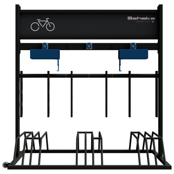 Mobiler Fahrradständer mit Werbeschild