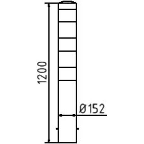 Absperrpoller Stahlrohr Ø 152 x 3,2 mm gelb / schwarz