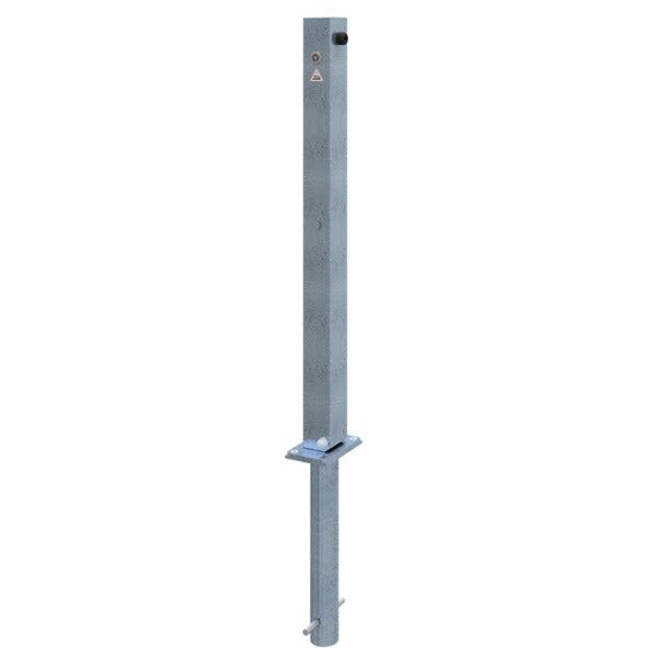 Absperrpfosten 70 x 70 mm umlegbar mit Dreikantverschluss