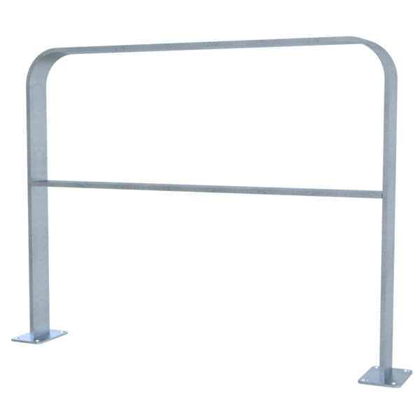 Anlehnbügel aus Flachstahl 80 x 12 mm in gebogener Ausführung