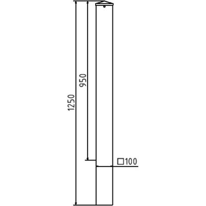 Absperrpfosten Stahlrohr 100 x 100 x 3 mm ortsfest zum Einbetonieren