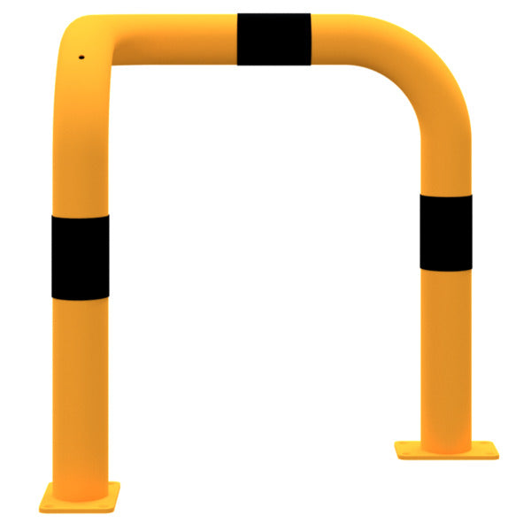 Rammschutzbügel 90° L-Form Stahlrohr Ø 76 mm gelb / schwarz