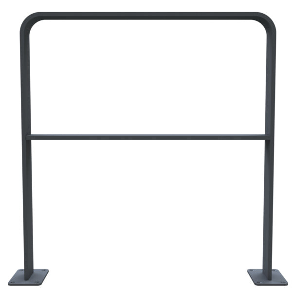 Anlehnbügel aus Flachstahl 80 x 12 mm in gebogener Ausführung