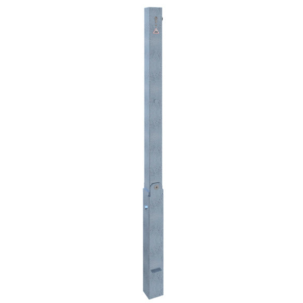 Absperrpfosten 70 x 70 mm umlegbar mit Profilzylinderschloss mit Hebe- Kippmechanik