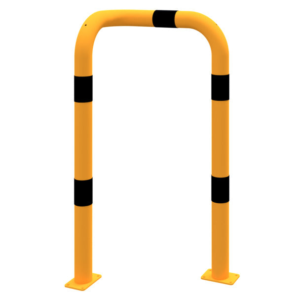 Rammschutzbügel 90° L-Form Stahlrohr Ø 76 mm gelb / schwarz