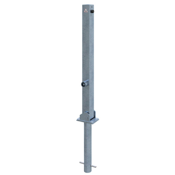 Absperrpfosten 70 x 70 mm umlegbar mit Dreikantverschluss