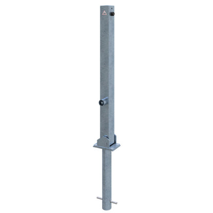 Absperrpfosten 70 x 70 mm umlegbar mit Dreikantverschluss