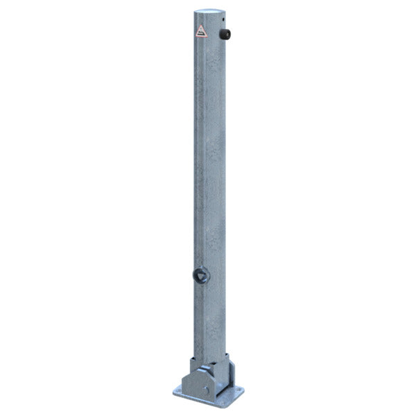 Absperrpfosten Stahlrohr Ø 76 x 2,6 mm umlegbar mit Dreikantverschluss