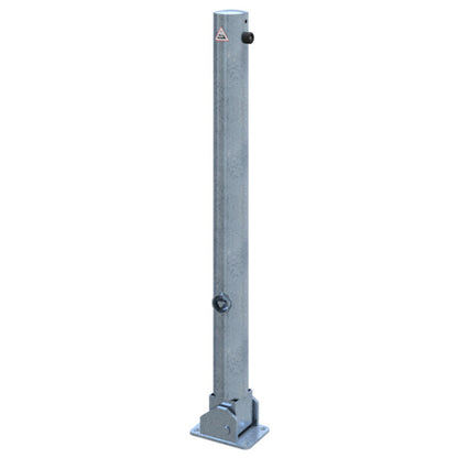 Absperrpfosten Stahlrohr Ø 76 x 2,6 mm umlegbar mit Dreikantverschluss