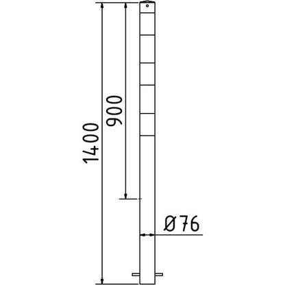 Absperrpfosten Stahlrohr Ø 76 x 2,6 mm gelb / schwarz