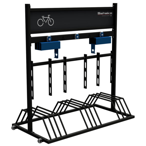 Mobiler Fahrradständer mit Werbeschild