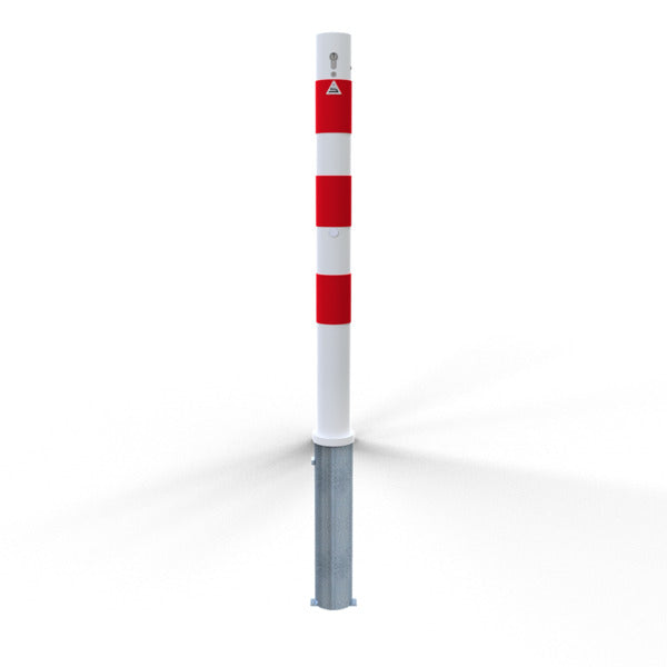 Absperrpfosten Stahlrohr Ø 76 x 2,6 mm herausnehmbar mit Profilzylinderschloss