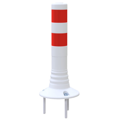 Flexipfosten weiß / rot Ø 80 mm