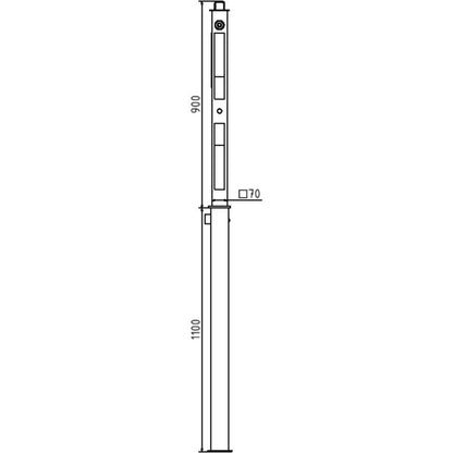 Absperrpfosten 70 x 70 mm vollversenkbar