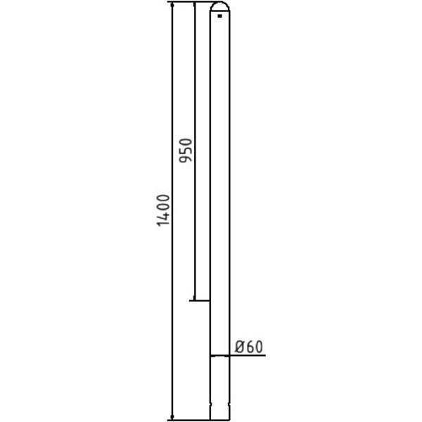 Absperr-Stilpfosten Serie 468B Ø 60 mm