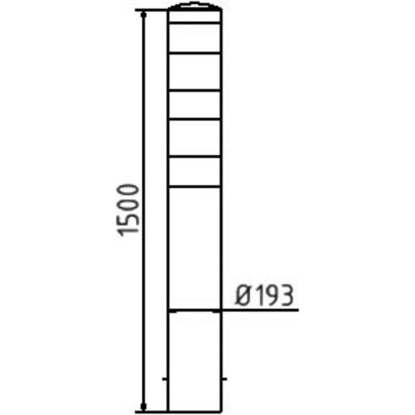 Absperrpoller Stahlrohr Ø 193 x 3,6 mm gelb / schwarz