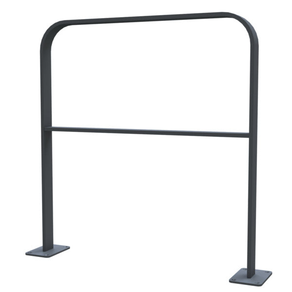 Anlehnbügel aus Flachstahl 50 x 12 mm in gebogener Ausführung