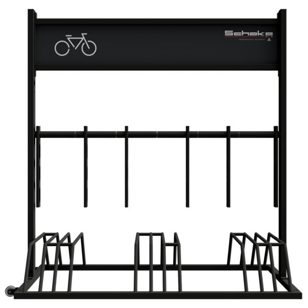 Mobiler Fahrradständer mit Werbeschild