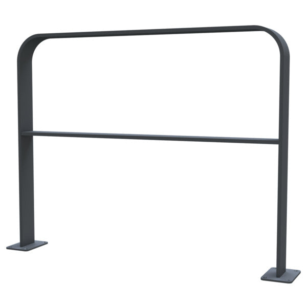 Anlehnbügel aus Flachstahl 80 x 12 mm in gebogener Ausführung