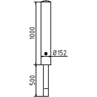 Absperrpoller Stahlrohr Ø 152 x 3,2 mm herausnehmbar mit Dreikantverschluss oder Profilzylinderschloss