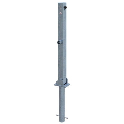 Absperrpfosten 70 x 70 mm umlegbar mit Profilzylinderschloss und Dreikantverschluss