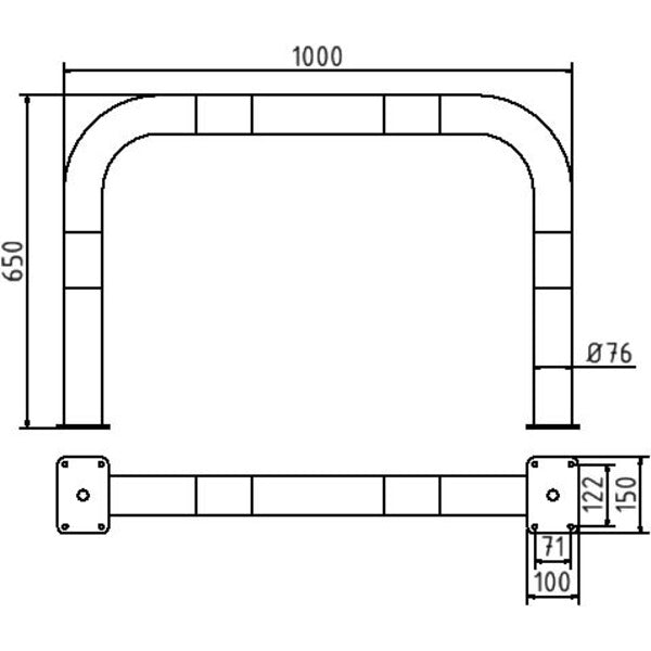 Rammschutzbügel Stahlrohr Ø 76 x 2,6 mm